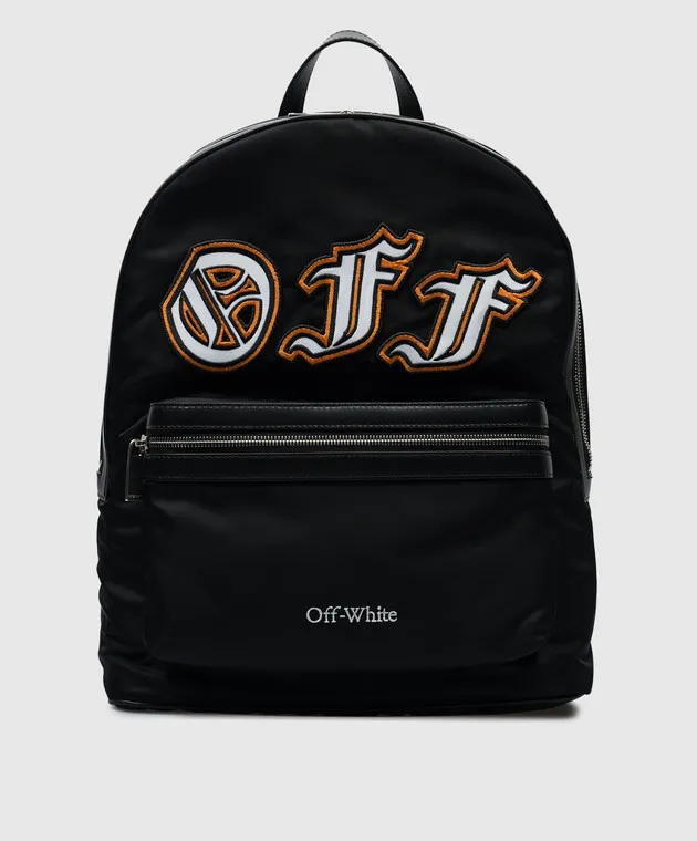 OFFWHITE BLACK BACKPACK WITH LOGO APPLIQUé