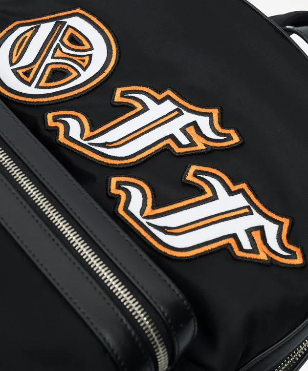 OFFWHITE BLACK BACKPACK WITH LOGO APPLIQUé