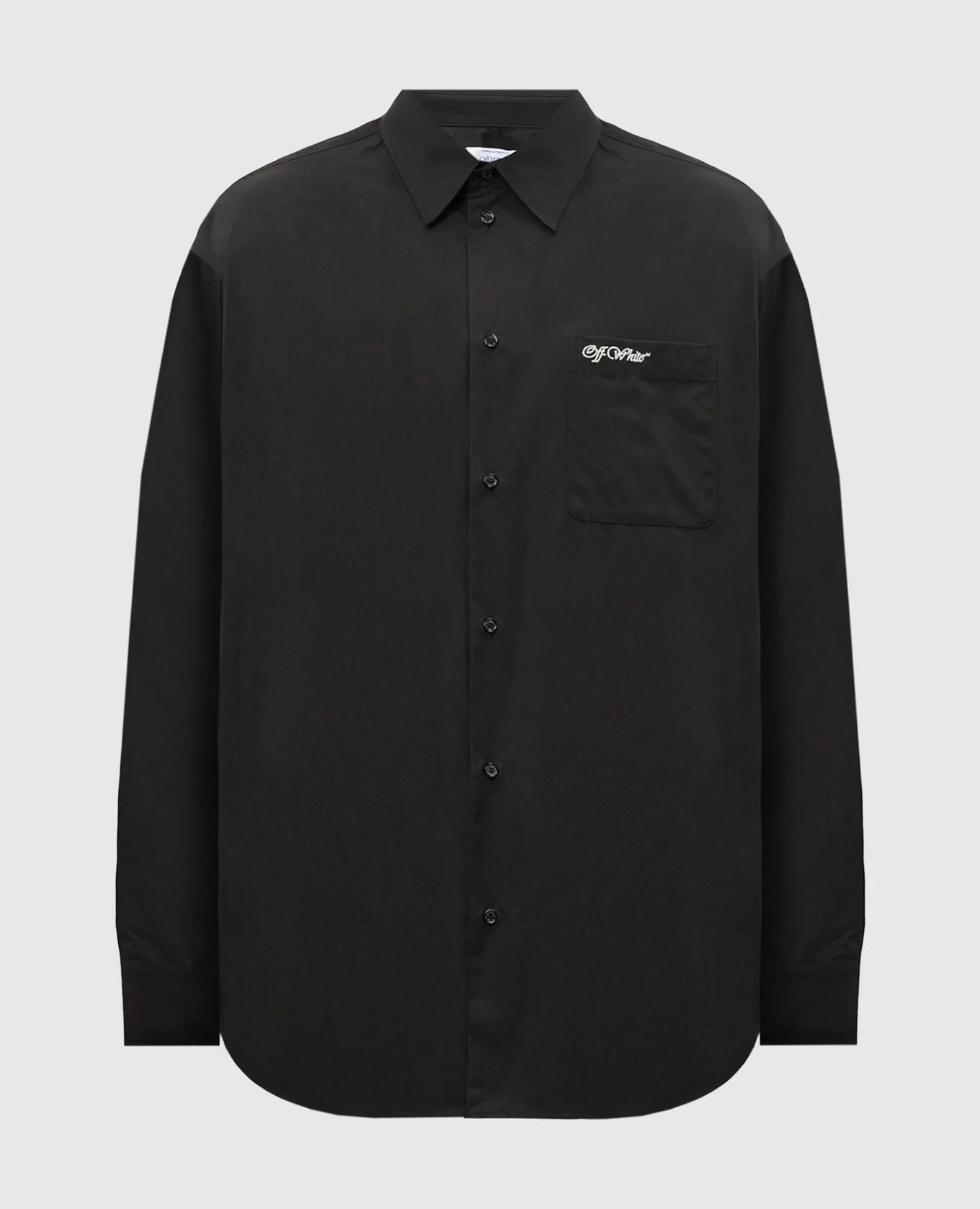 OFFWHITE BLACK SHIRT WITH LOGO EMBROIDERY