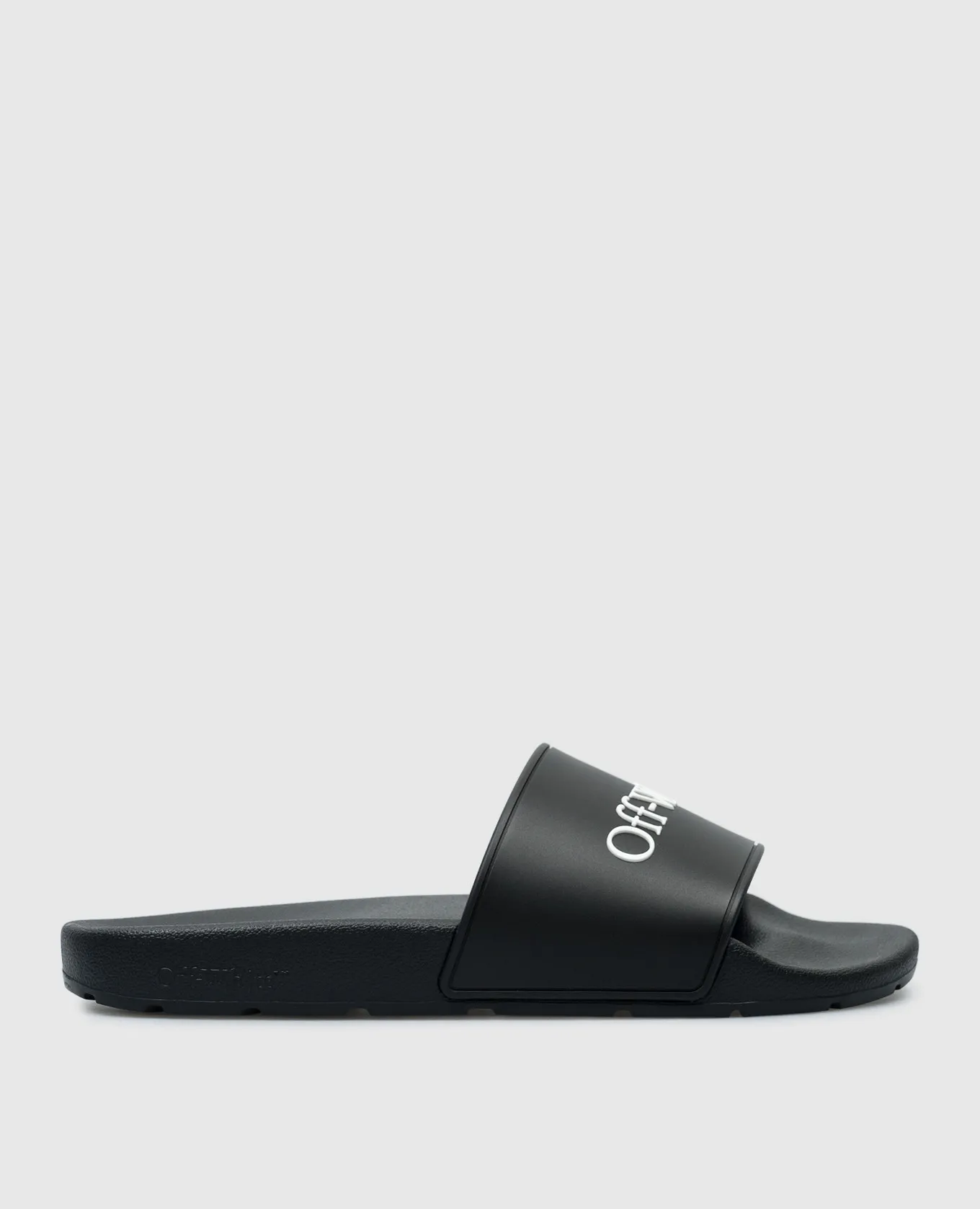 OFFWHITE BLACK SLIDERS WITH CONTRASTING LOGO
