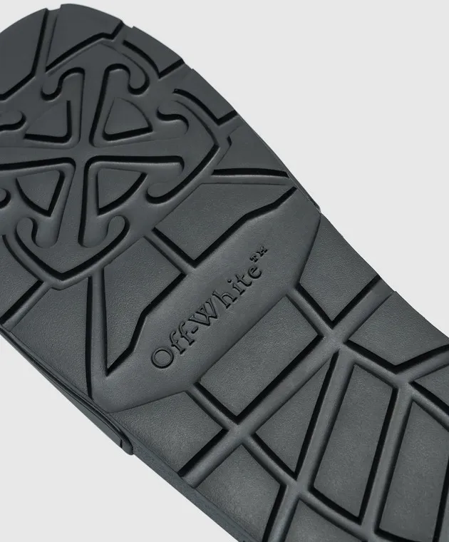 OFFWHITE BLACK SLIDERS WITH CONTRASTING LOGO