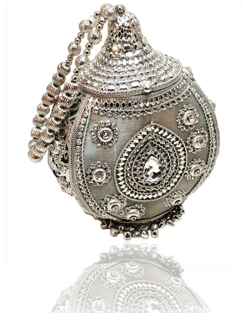 ORIGINALES BOLSOS DE FIESTA METAL PLATEADOS ESTILO ESPECTACULAR