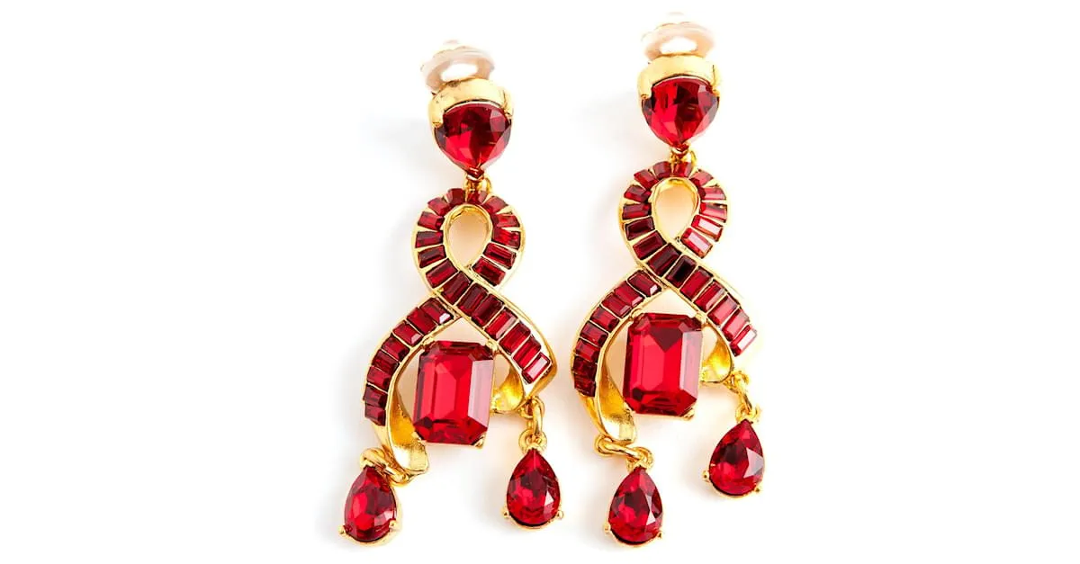 Oscar de la Renta Clips para los oídos OSDLR Gold hardware 