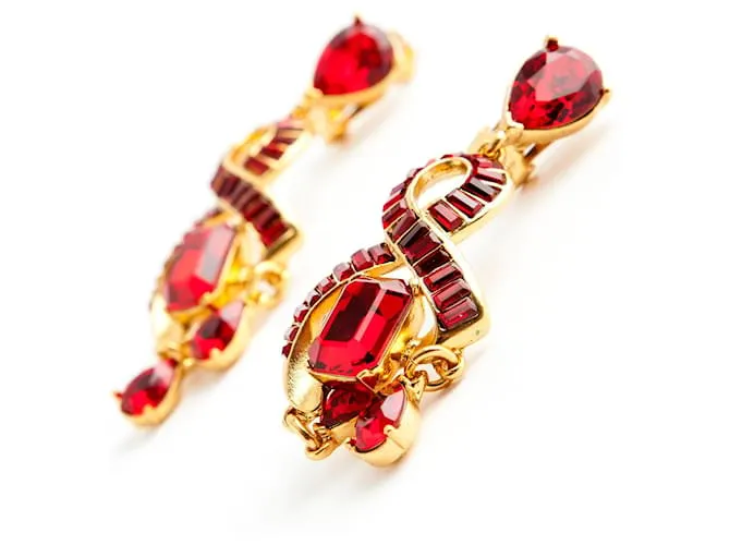 Oscar de la Renta Clips para los oídos OSDLR Gold hardware 