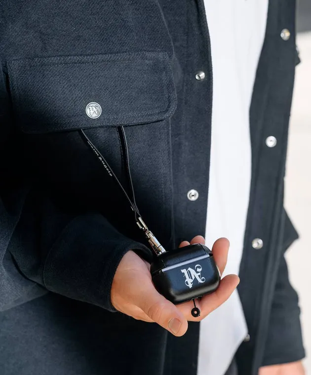 Palm Angels Black AirPods Pro case with logo
