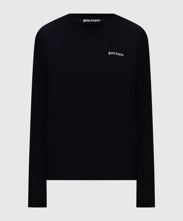 Palm Angels Black longsleeve with logo embroidery