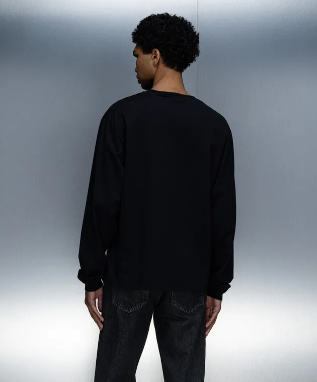 Palm Angels Black longsleeve with logo embroidery