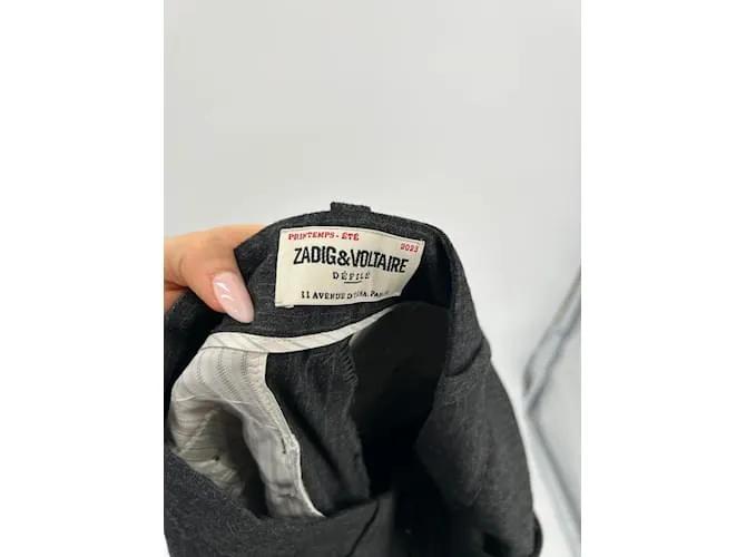 Pantalón ZADIG & VOLTAIRE T.fr 36 poliéster Gris 