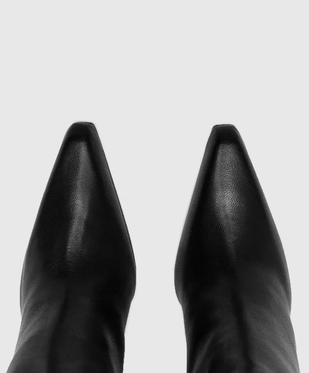 Paris Texas Black leather cossacks