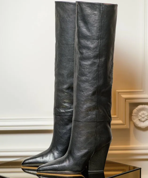 Paris Texas Black leather cossacks