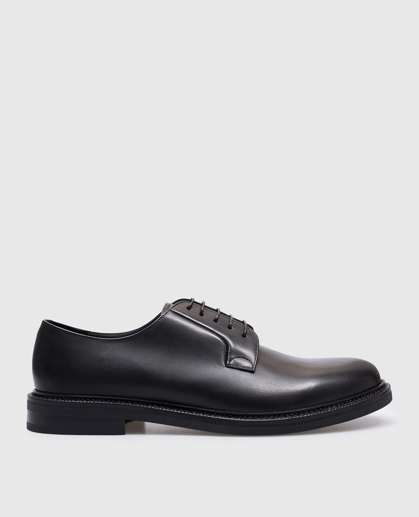 Peserico Black leather derbies with embossed logo