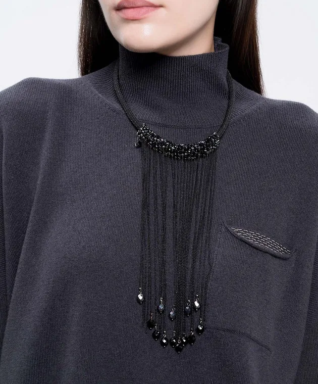 Peserico Black necklace with crystals