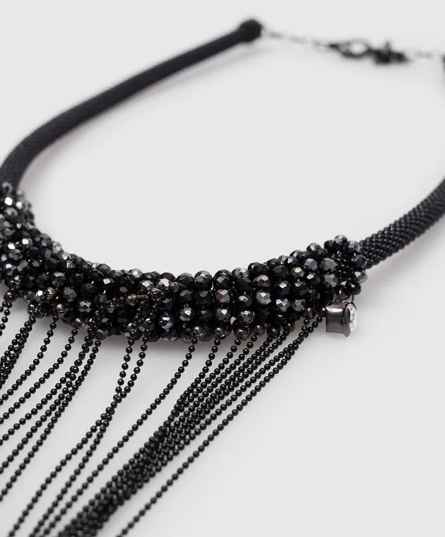 Peserico Black necklace with crystals