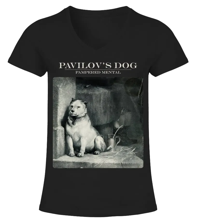 PGSRBK. PAVLOV'S DOG  PAMPERED MENIAL (1975) CAMISETA CUELLO PICO MUJER