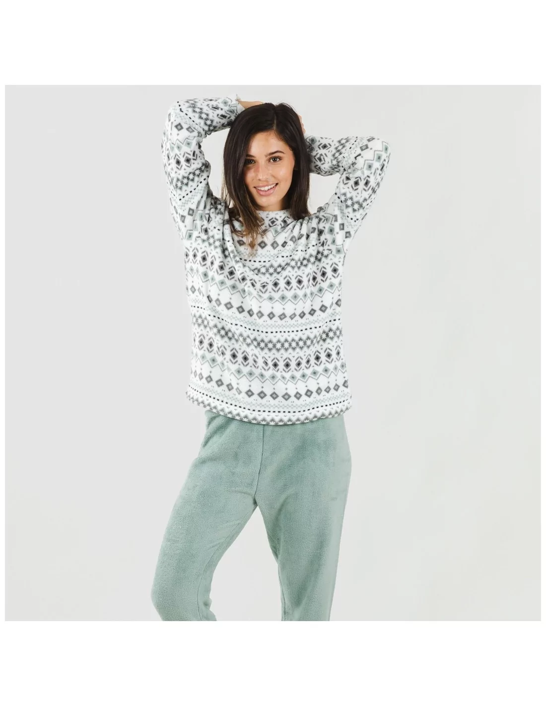 Pijama coral Beatriz verde tiffany