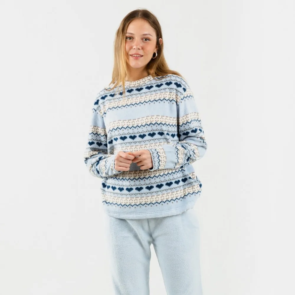 Pijama coral May celeste
