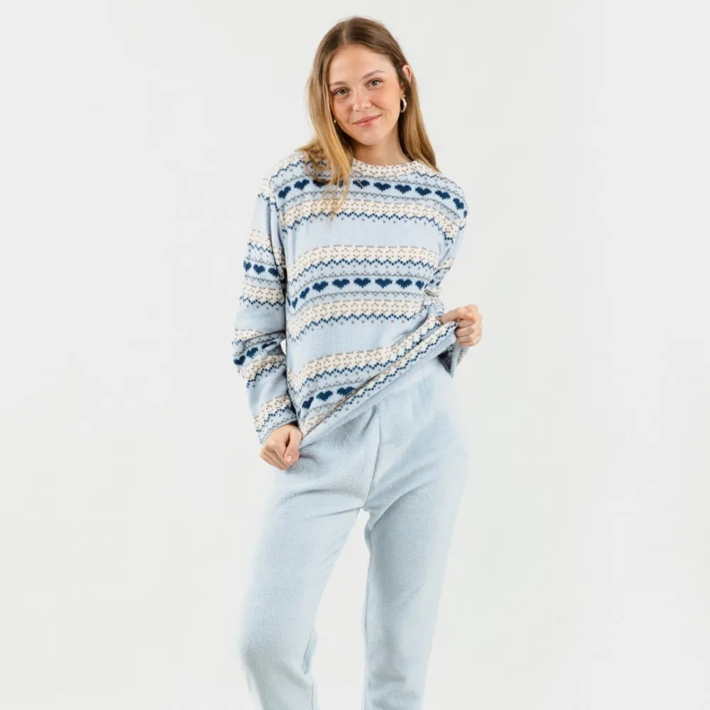 Pijama coral May celeste