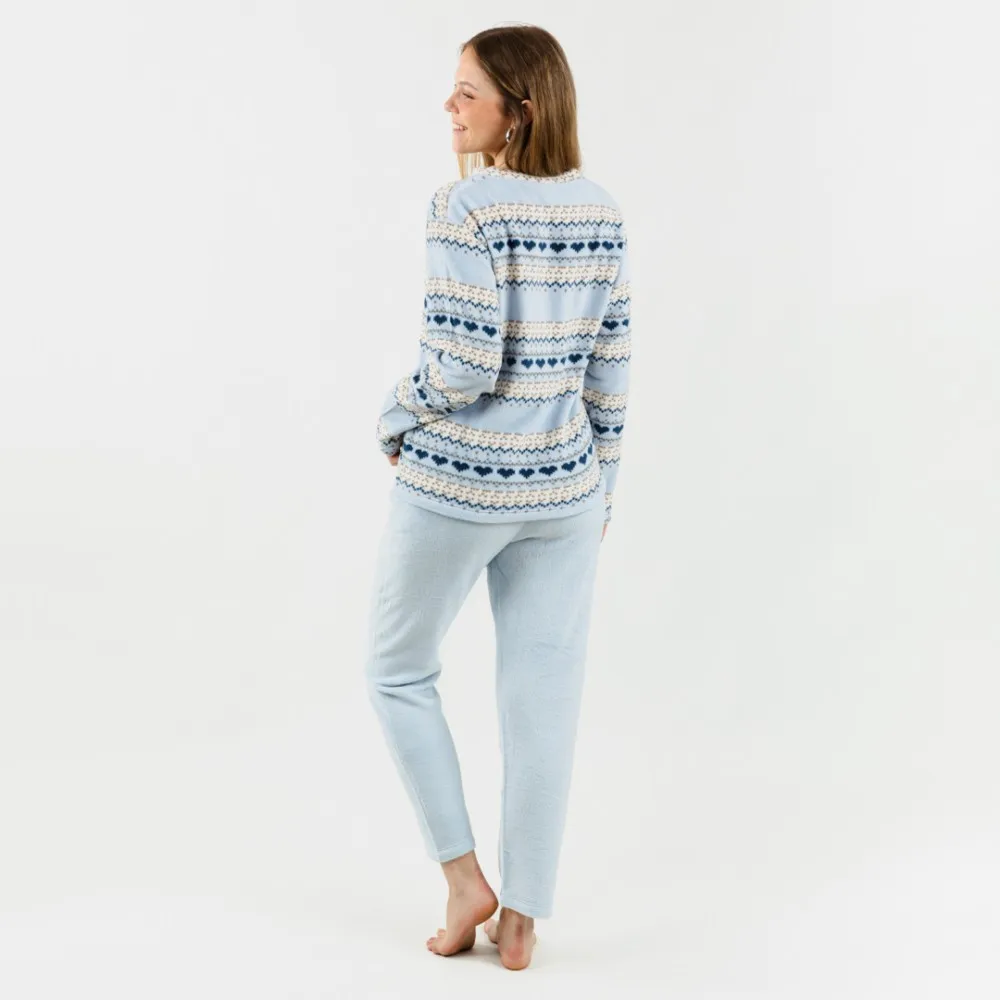 Pijama coral May celeste
