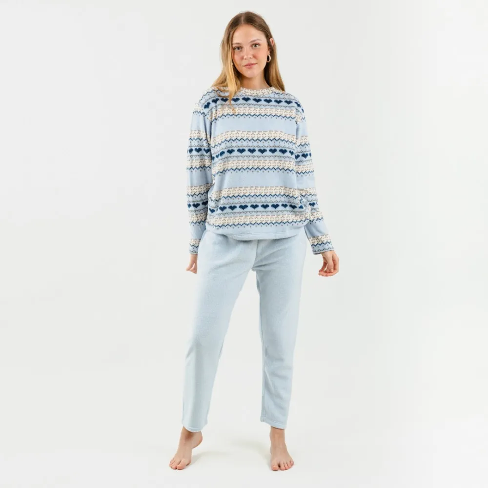 Pijama coral May celeste