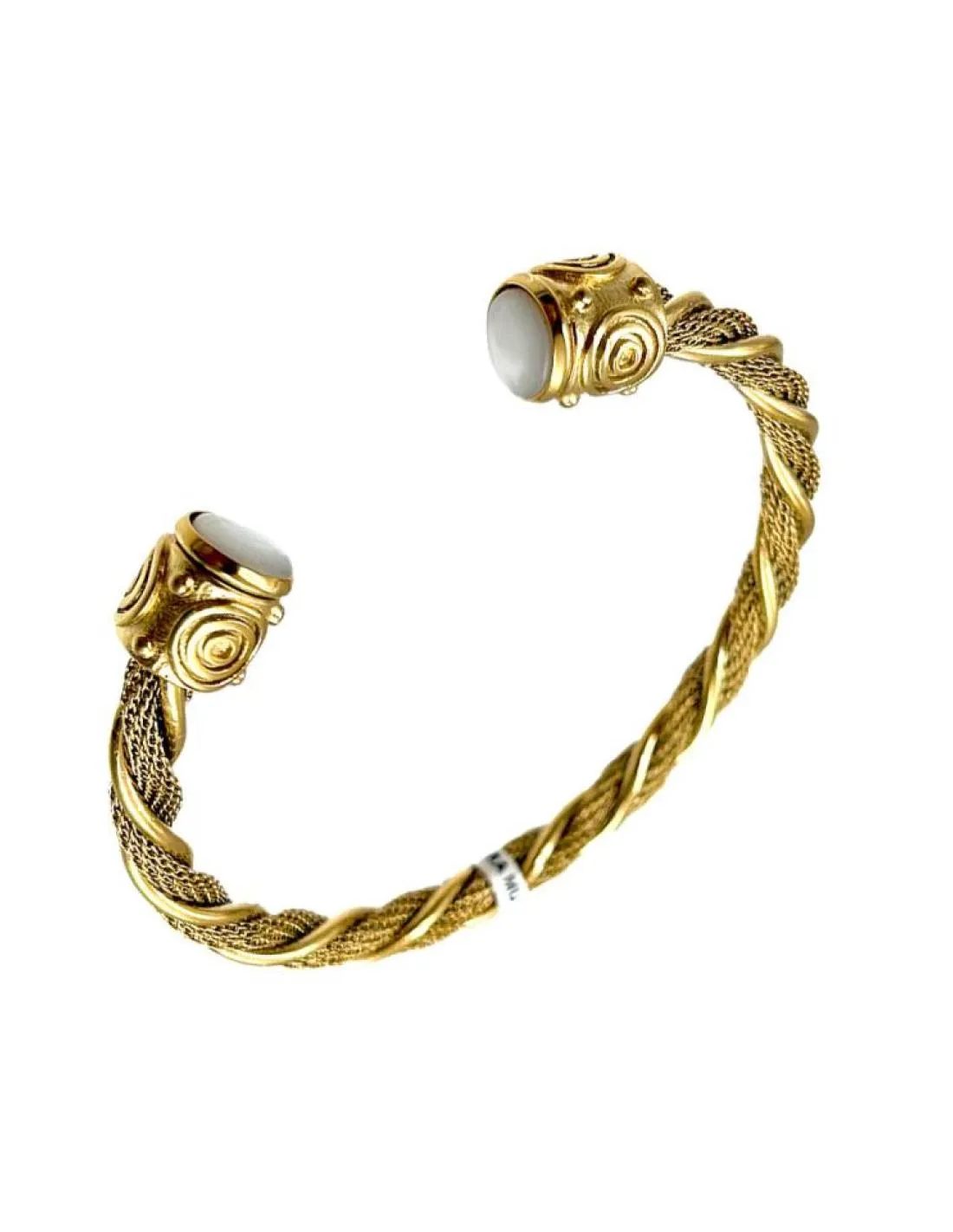 PULSERAS DORADAS PARA MUJER CON NACAR BLANCO