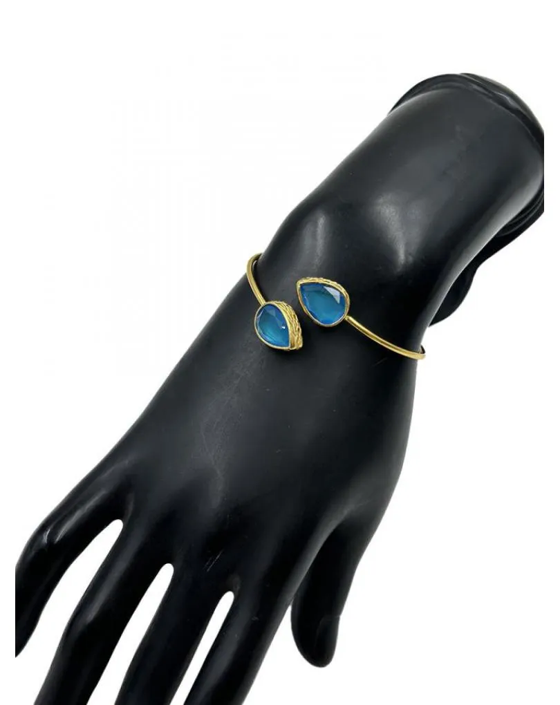 PULSERAS MUJER DORADAS Y TURQUESAS SENCILLEZ ELEGANTE