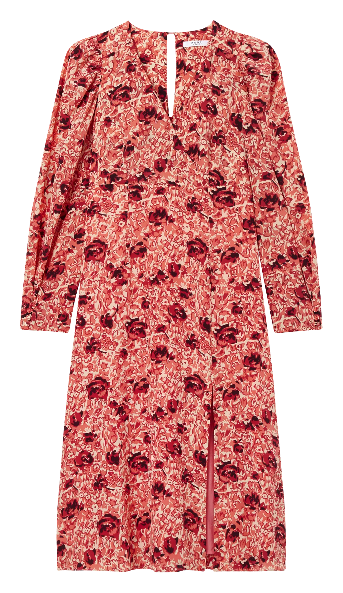 RAHINA  VESTIDO CRUZADO RECTO CON CUELLO DE PICO EN BLANCO
