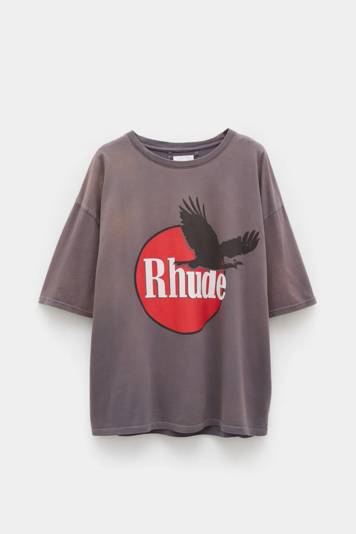 RHUDE VINTAGE GREY EAGLE LOGO TSHIRT
