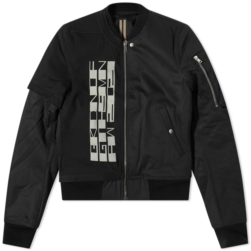 Rick Owens DRKSHDW Cotton Twill Logo Detail Flight Bomber