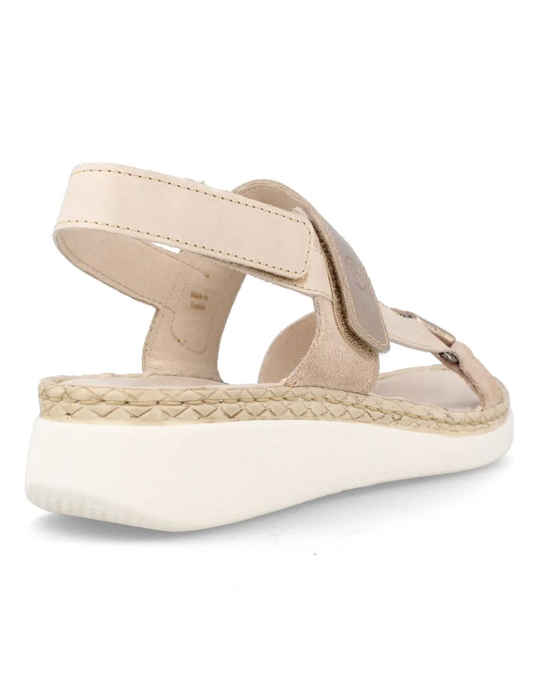 RIPOSELLA  SANDALIA VELCROS METALIZADO BEIGE