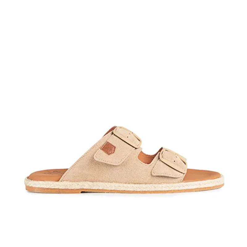 Sandalia Plana Galdana Serraje Beige