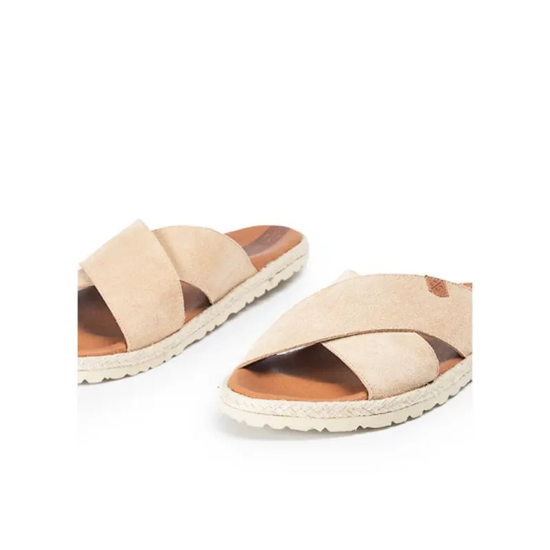 Sandalia Plana Niger Serraje Beige