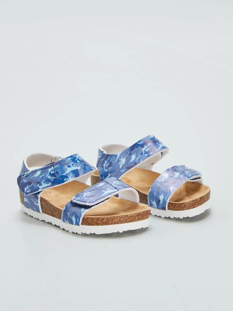SANDALIAS CON VELCROS  AZUL