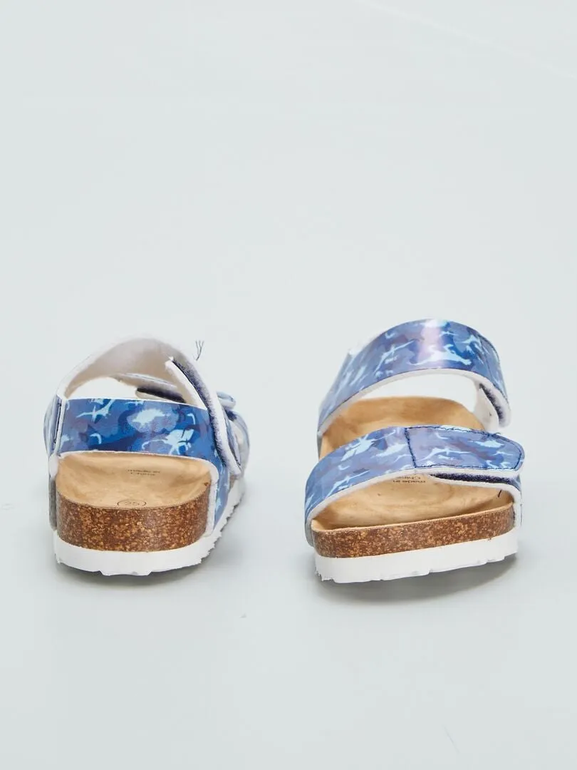 SANDALIAS CON VELCROS  AZUL