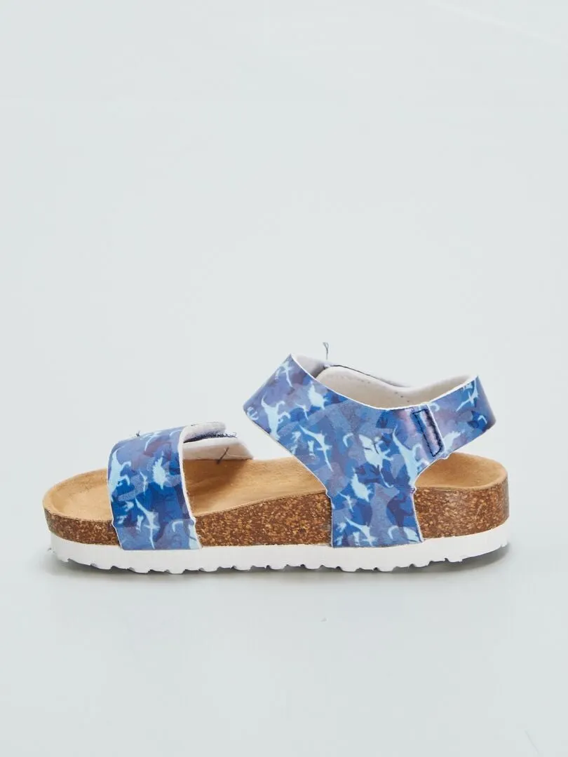 SANDALIAS CON VELCROS  AZUL