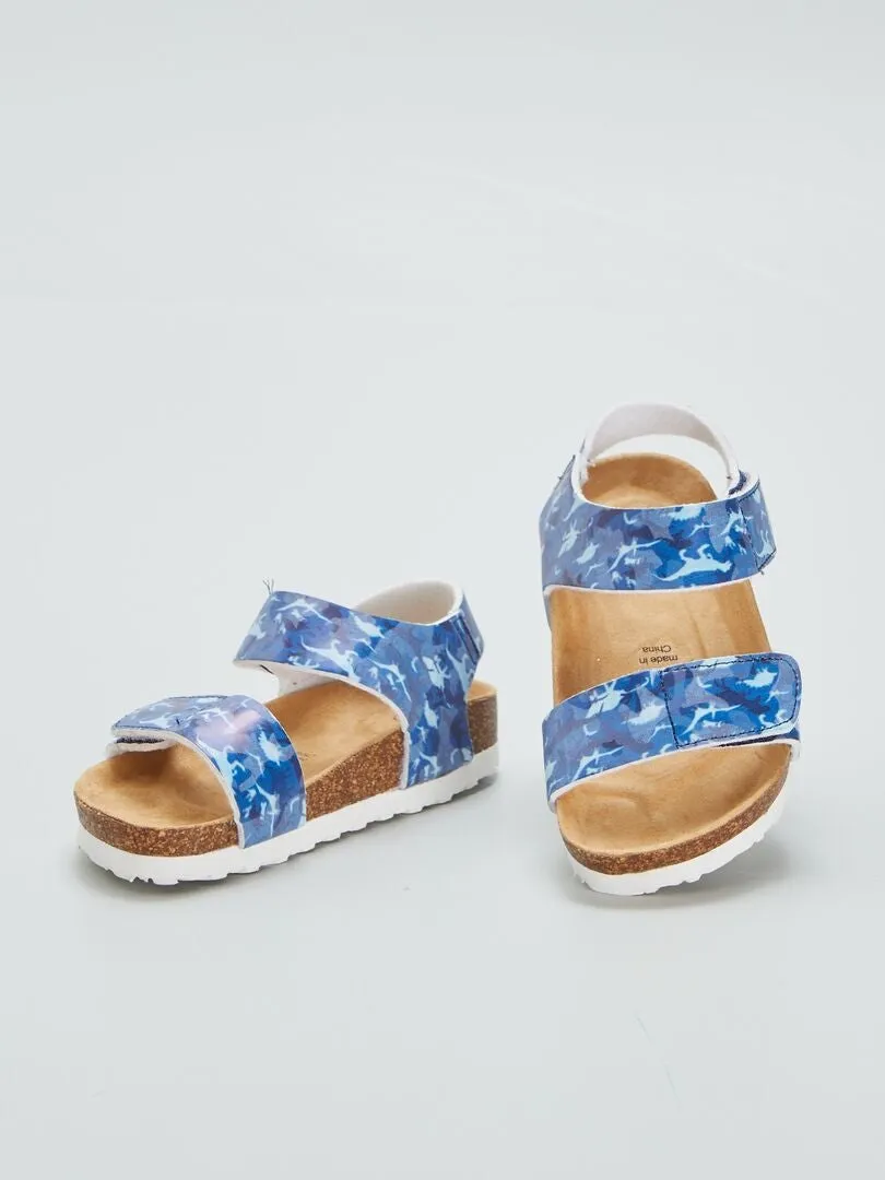 SANDALIAS CON VELCROS  AZUL