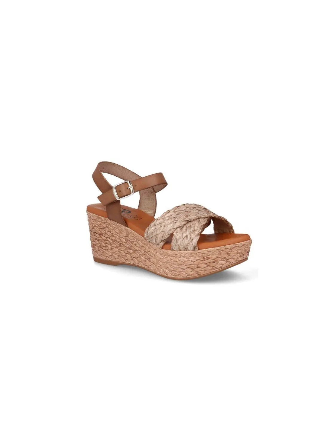 Sandalias plataforma piel yute