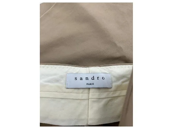 SANDRO Pantalón T.fr 36 Algodón Beige 