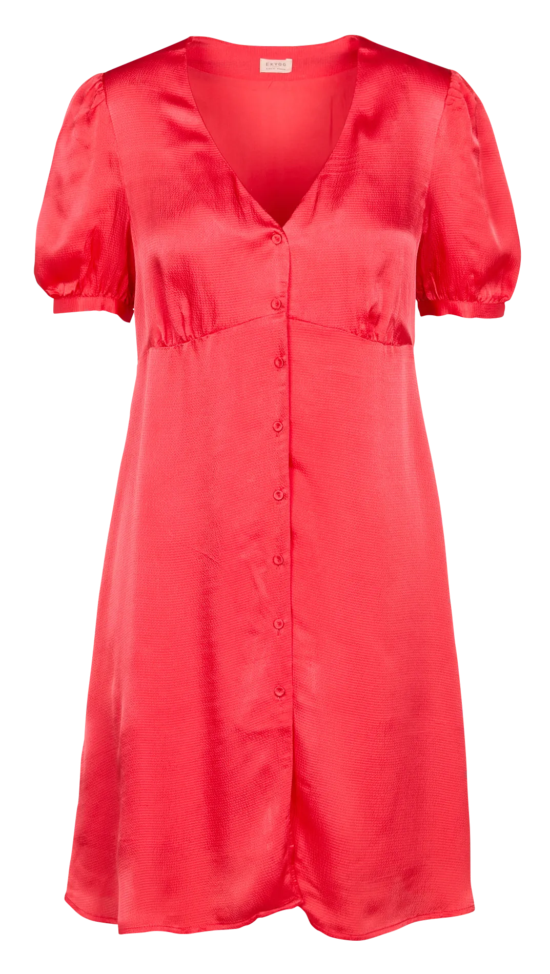 SERENA  VESTIDO CORTO CON ESCOTE EN V Y EFECTO SATINADO EN ROSA