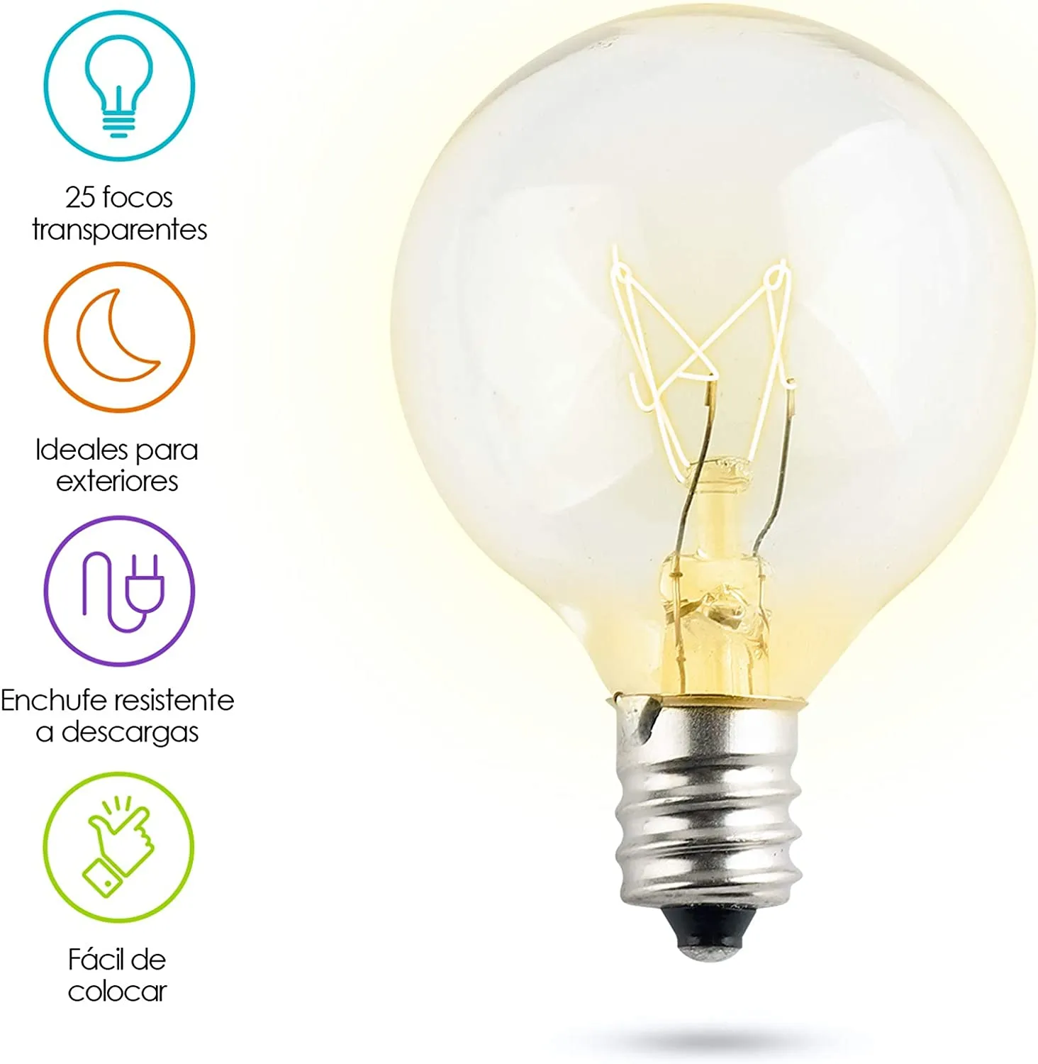 Serie de 25 Focos Vintage para Exterior, 7.5 m
