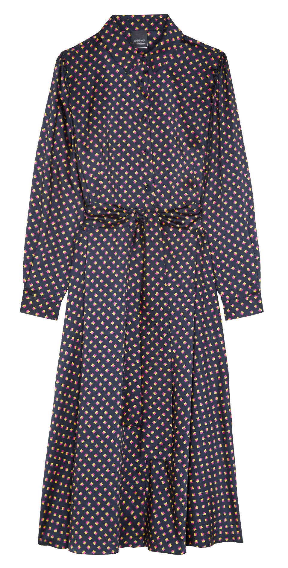 SORRISO  VESTIDO LARGO CON CUELLO CLáSICO EN AZUL