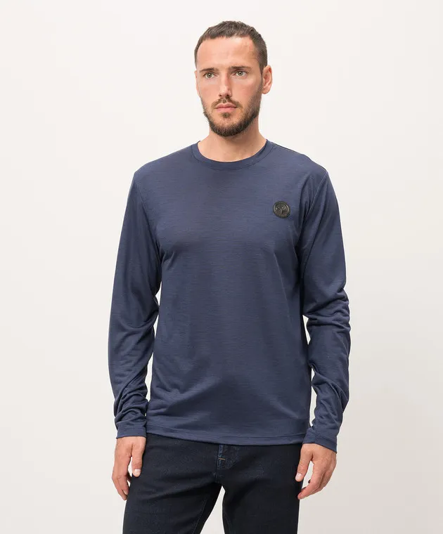 Stefano Ricci Blue wool longsleeve with logo