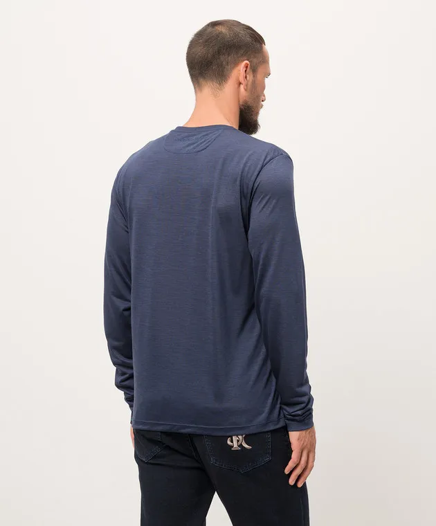 Stefano Ricci Blue wool longsleeve with logo