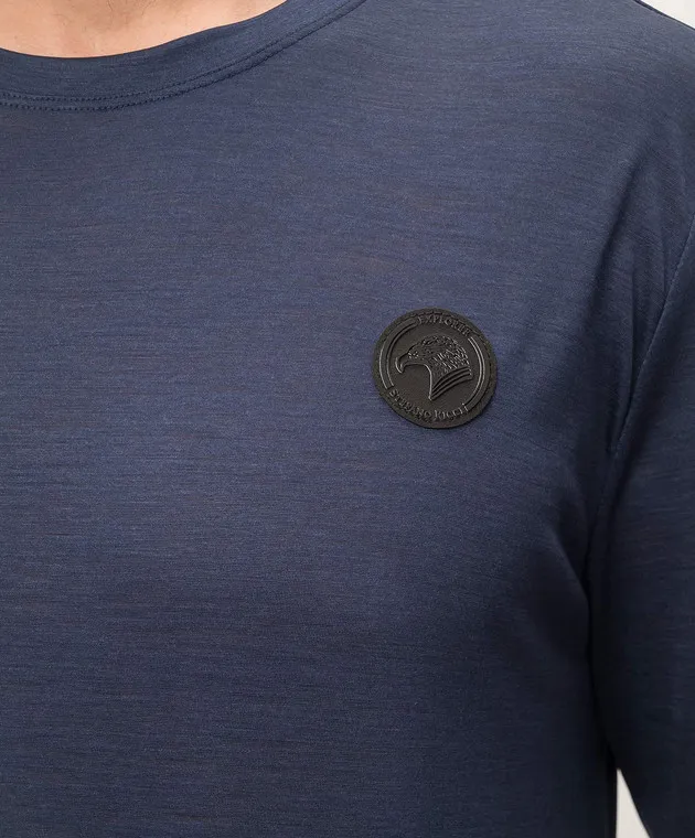 Stefano Ricci Blue wool longsleeve with logo