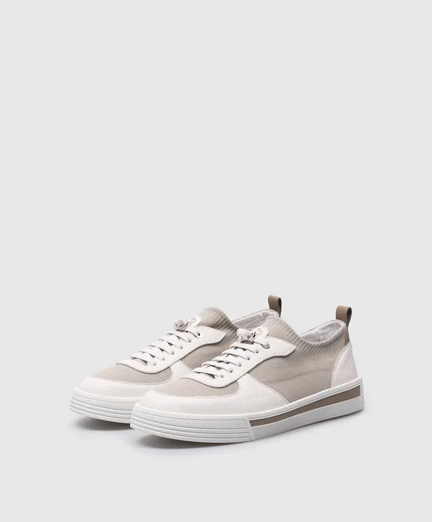 Stefano Ricci Gray combo trainers with logo