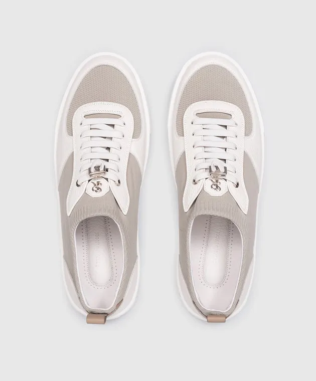 Stefano Ricci Gray combo trainers with logo