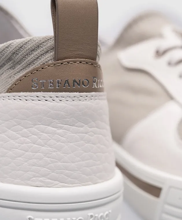 Stefano Ricci Gray combo trainers with logo