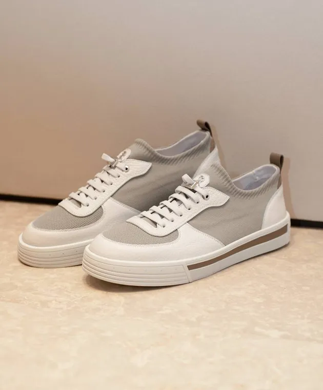 Stefano Ricci Gray combo trainers with logo