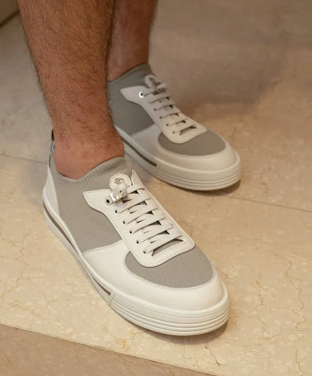 Stefano Ricci Gray combo trainers with logo