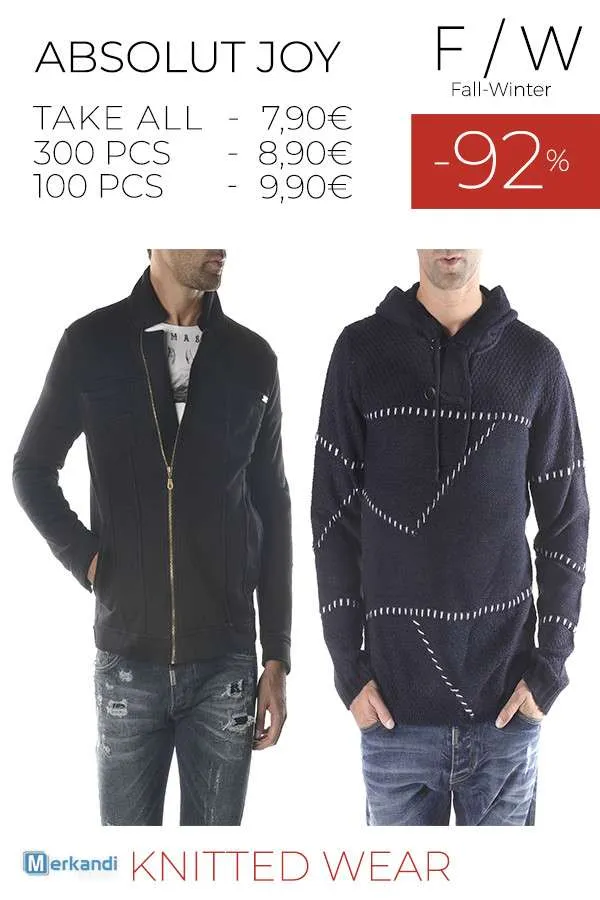 Stock de sudaderas de hombre  ABSOLUT JOY