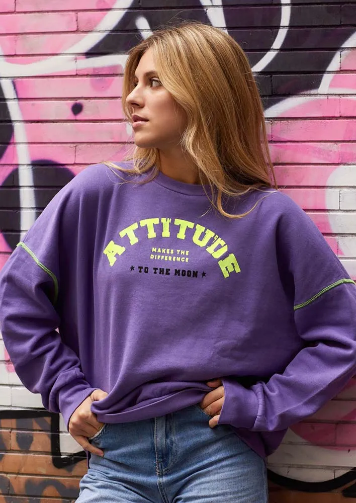 SUDADERA LILA Y FLOR ATTITUDE